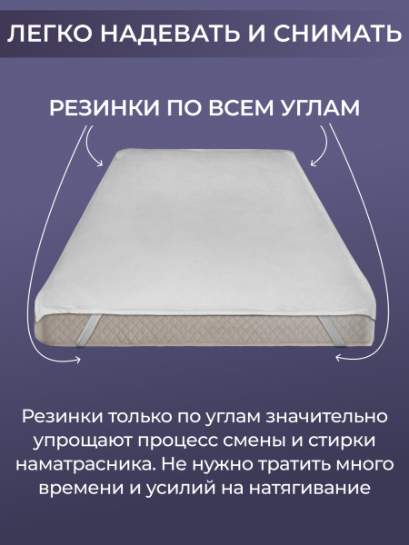 Наматрасник водонепроницаемый с резинками по углам